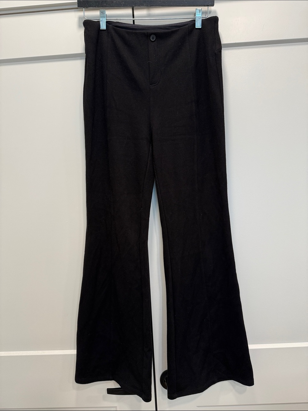 HALARA high waisted casual Black flare baggy Pants black large